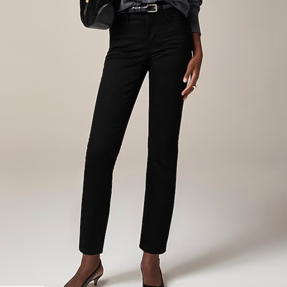 J. Crew Curvy Slim Black Jeans Women 27 High Rise Classic Chic Straight Leg